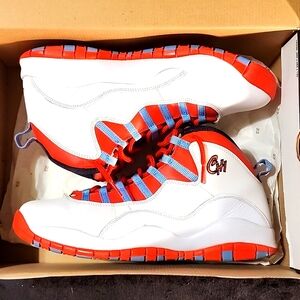 Jordan 10 Retro BG City Pack "Chi" 11.5 Men's Shoes White, Red, Carolina Blue